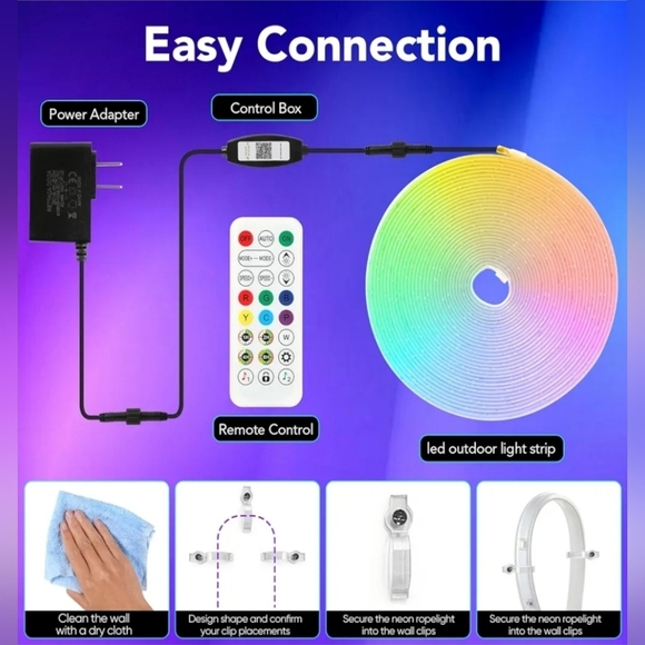 Outdoor LED Strip Lights Waterproof, 100FT RGB IP67 Led Lights - Picture 5 of 7